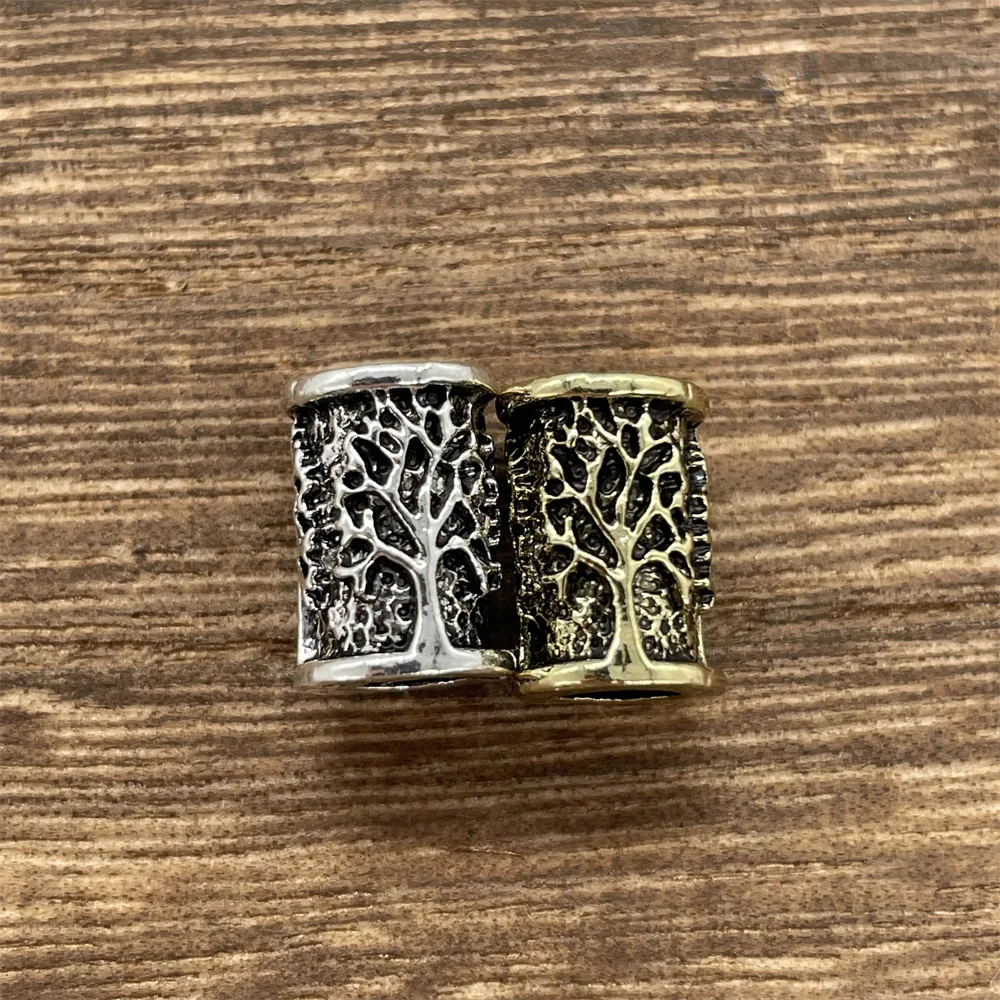 1pcs Tree Of Life Norse Runes Accessories Metal Bead Viking Jewelry Small Hair Beads For Braids Beard Bracelet Making Supplies