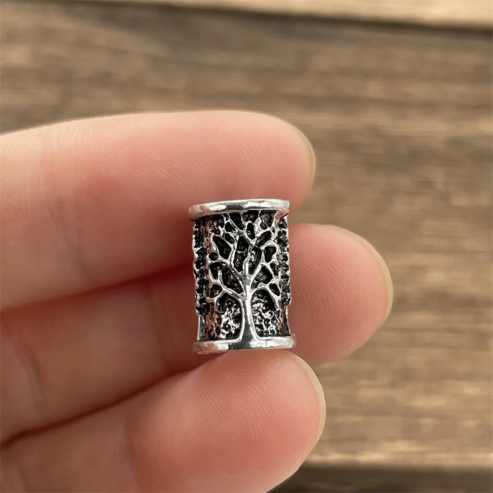 1pcs Tree Of Life Norse Runes Accessories Metal Bead Viking Jewelry Small Hair Beads For Braids Beard Bracelet Making Supplies