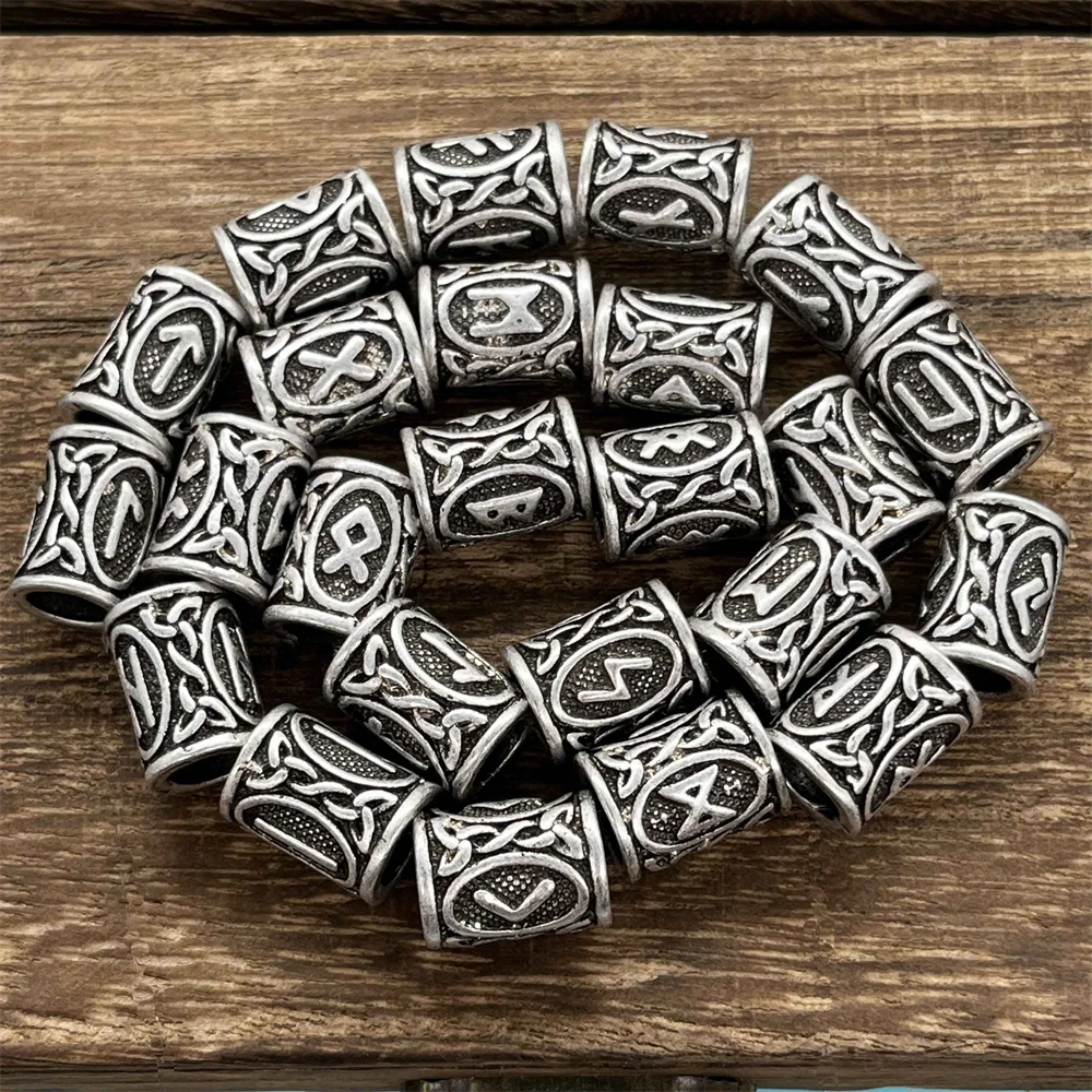 1pcs Tree Of Life Norse Runes Accessories Metal Bead Viking Jewelry Small Hair Beads For Braids Beard Bracelet Making Supplies