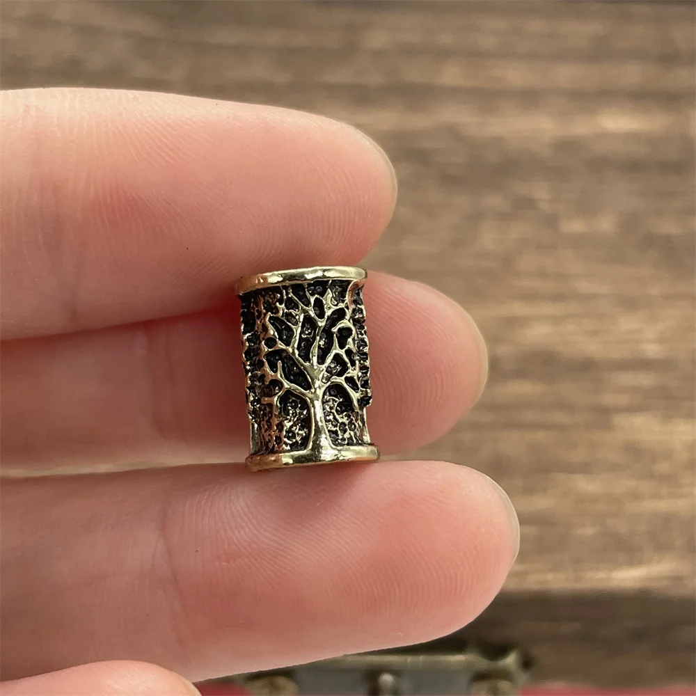 1pcs Tree Of Life Norse Runes Accessories Metal Bead Viking Jewelry Small Hair Beads For Braids Beard Bracelet Making Supplies