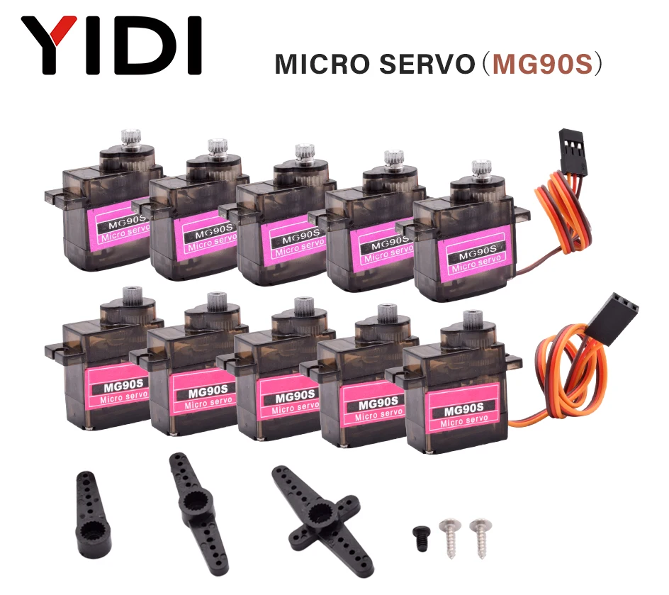 2/4/5/10/20pcs MG90S Micro Servo Motor Metal Gear Analog RC Servomotor 180 360 For Mini Car Airplane Helicopter Arduino Robot