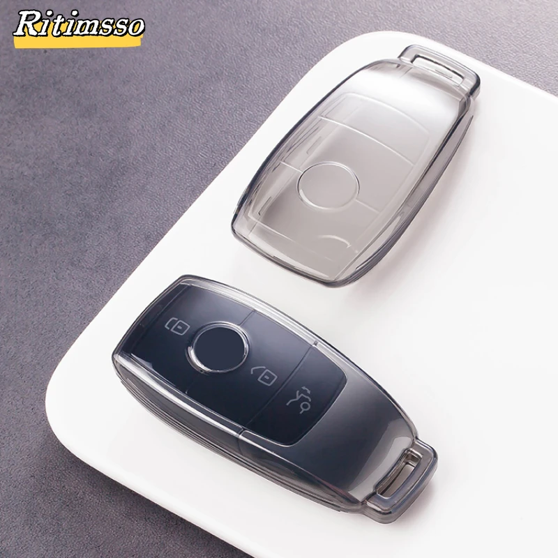 Transparent TPU Car Key Cover Case Shell Protective Bag For Mercedes Benz A  E  G GLS Class W177 W205 W213 W222 G63 X167 Maybach