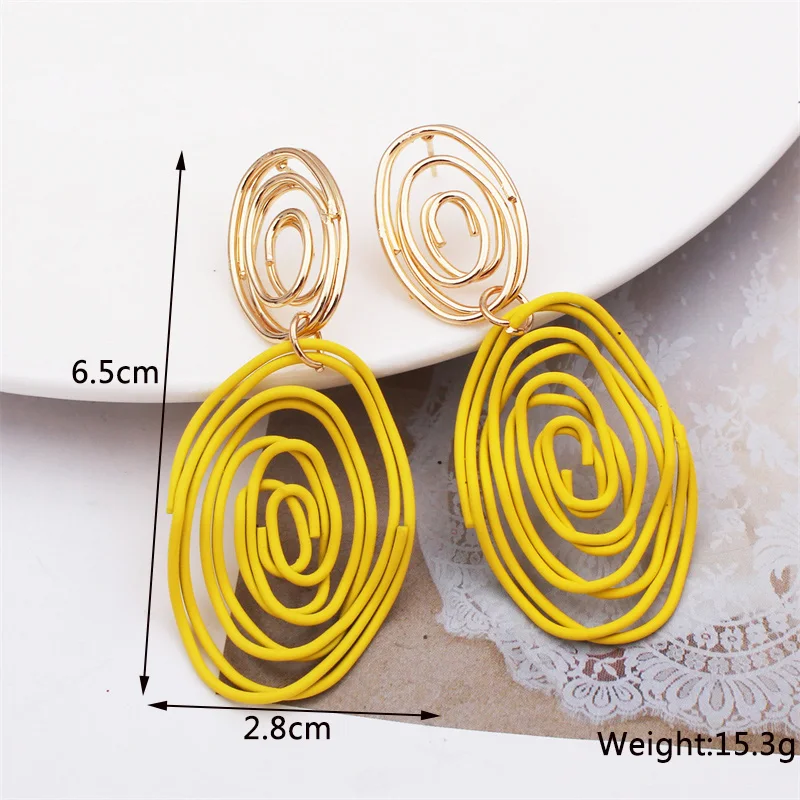 Yellow Color Hanging Earrings for Women Flower Dangle Earrings Korean Fashion Women's Earrings Party Gift Pendientes Mujer