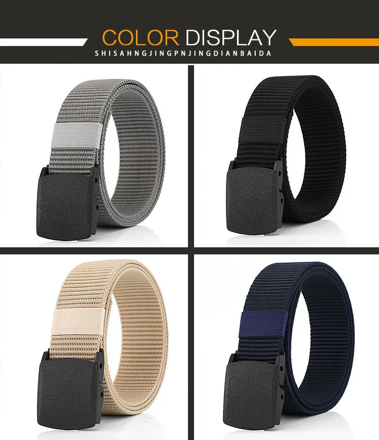 Mens Nylon Webbing Belts Canvas Casual Fabric Tactical Belt High Quality Accessories Jeans Waist Strap HB041