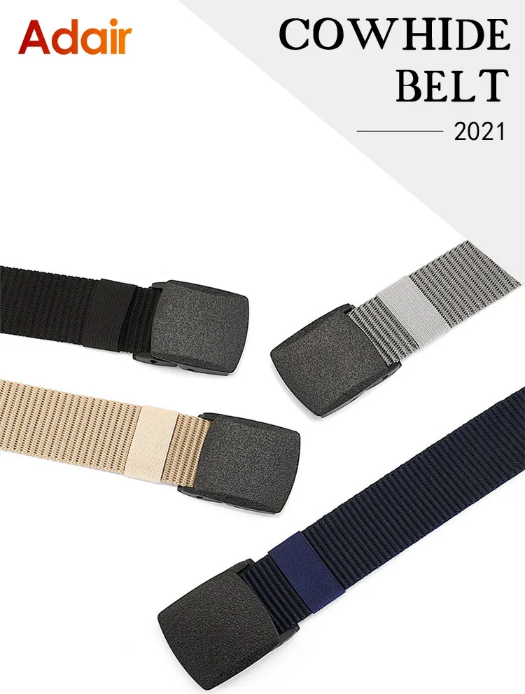 Mens Nylon Webbing Belts Canvas Casual Fabric Tactical Belt High Quality Accessories Jeans Waist Strap HB041