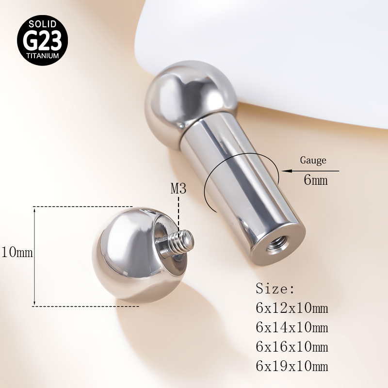 ASTM F136 Titanium PIERC Labret Ear Cartilage Tragus Helix large Earring Lip Ring Industrial Stud Piercing Body Jewelry 2mm-8mm