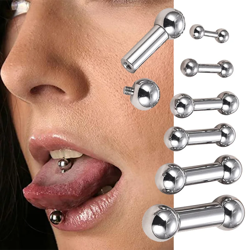 ASTM F136 Titanium PIERC Labret Ear Cartilage Tragus Helix large Earring Lip Ring Industrial Stud Piercing Body Jewelry 2mm-8mm