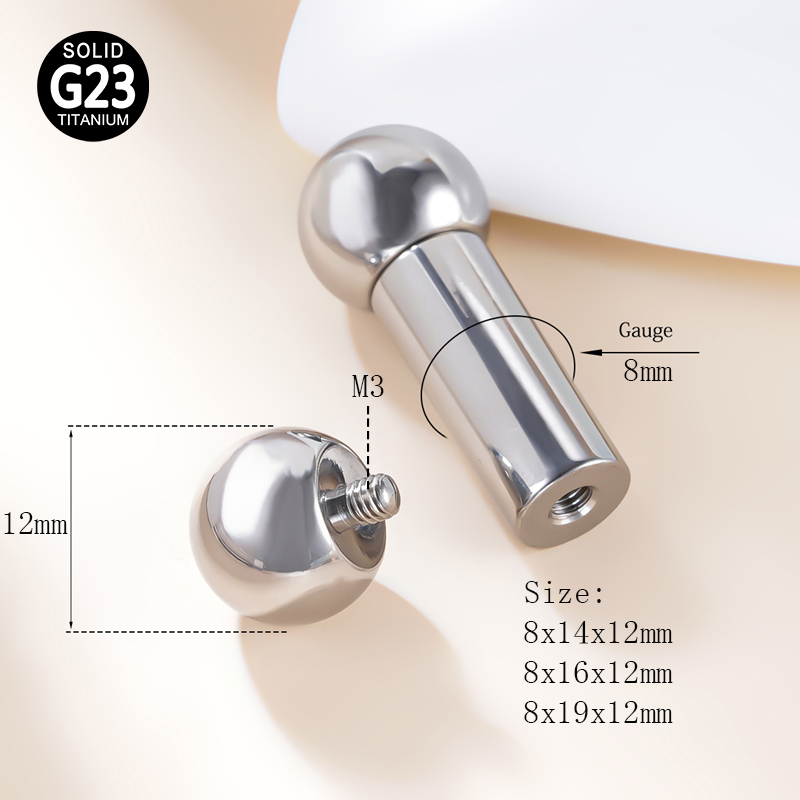 ASTM F136 Titanium PIERC Labret Ear Cartilage Tragus Helix large Earring Lip Ring Industrial Stud Piercing Body Jewelry 2mm-8mm