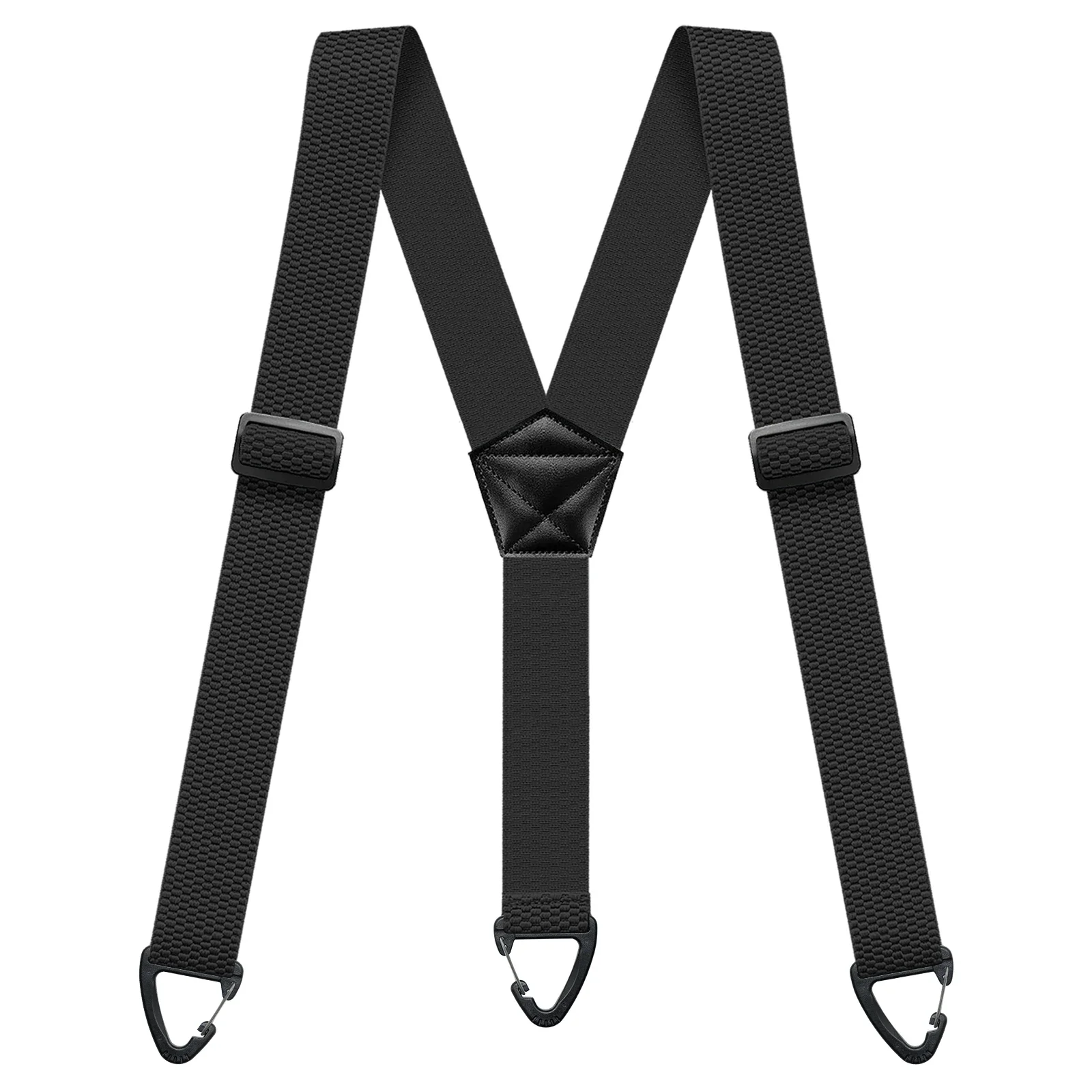 Heavy Duty Suspenders for Men Work Biker Outdoor 3.8cm Wide X-Back with 4 Snap Hook Adjustable Elastic Trouser Braces Strap Belt