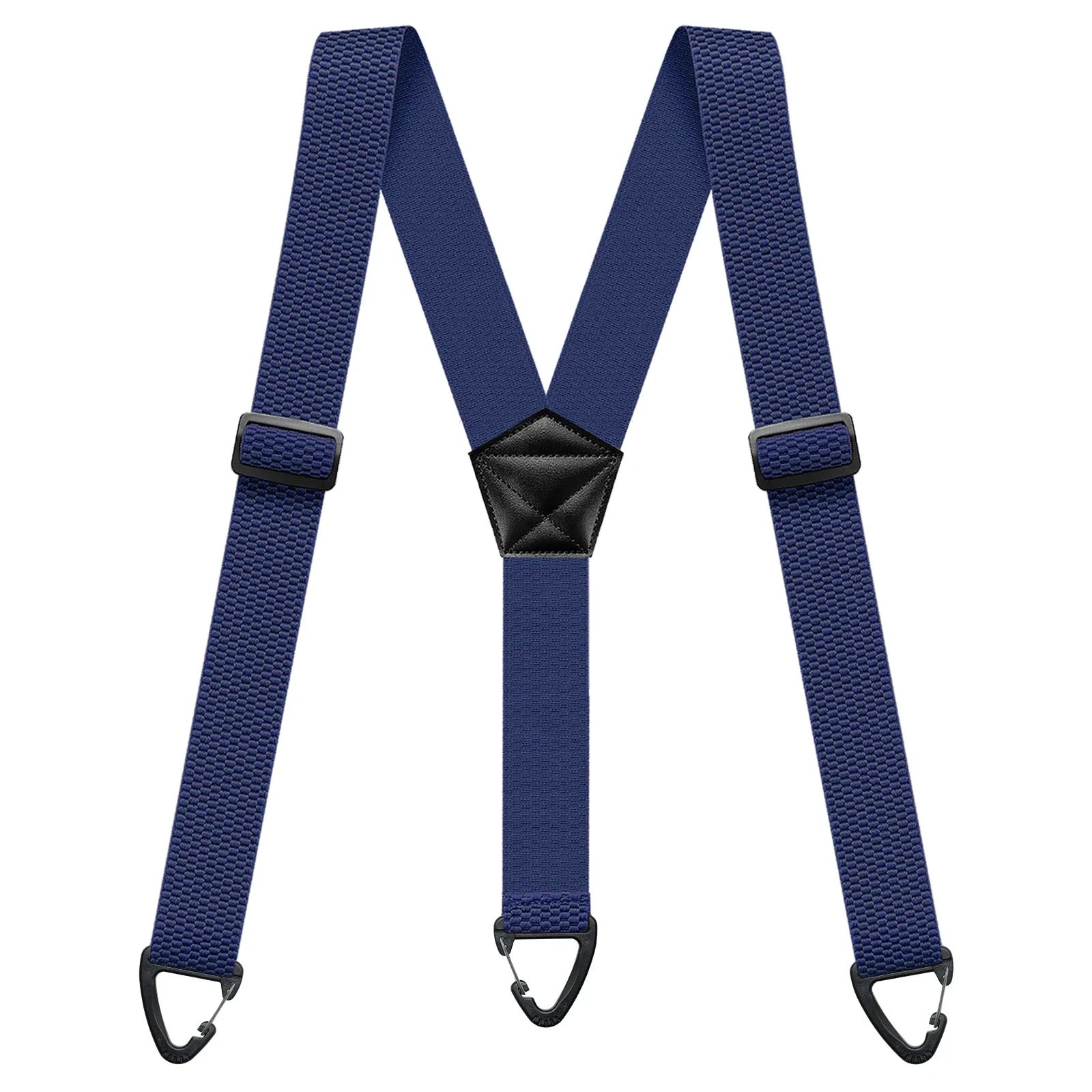Heavy Duty Suspenders for Men Work Biker Outdoor 3.8cm Wide X-Back with 4 Snap Hook Adjustable Elastic Trouser Braces Strap Belt