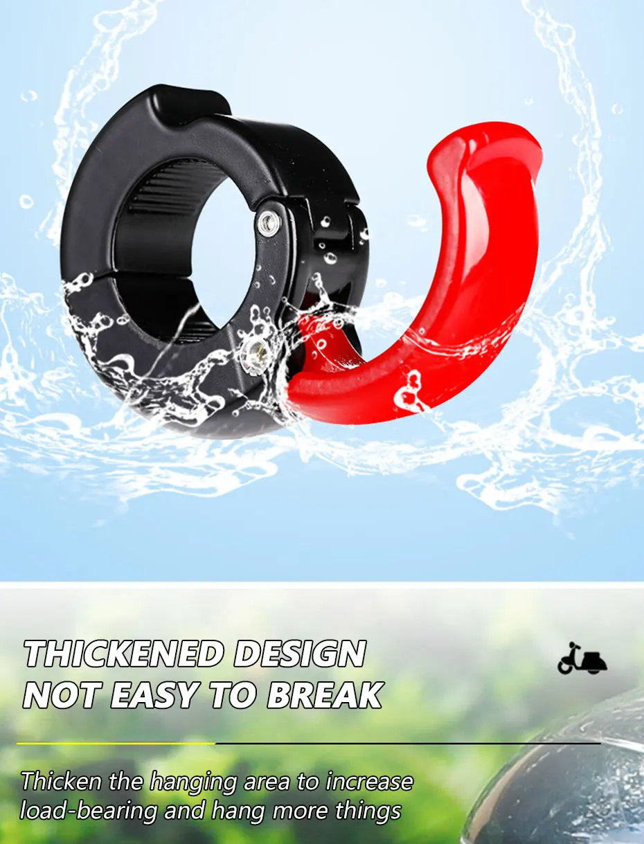 SEAMETAL Replaceable Bikes Hanging Bag Hook Multi-function ABS/Aluminum Motorcycle Hanger Hook Helmet Hooks for Motorcycle Bikes