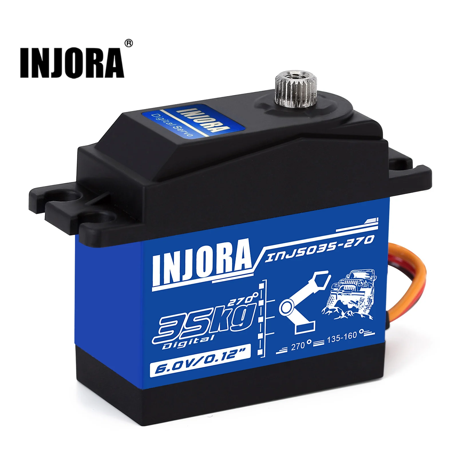 INJORA INJS025 INJS035 Digital Servo 25KG 35KG Large Torque Waterproof Servos for RC Car Crawler SCX10 Truck Robot Upgrade Parts