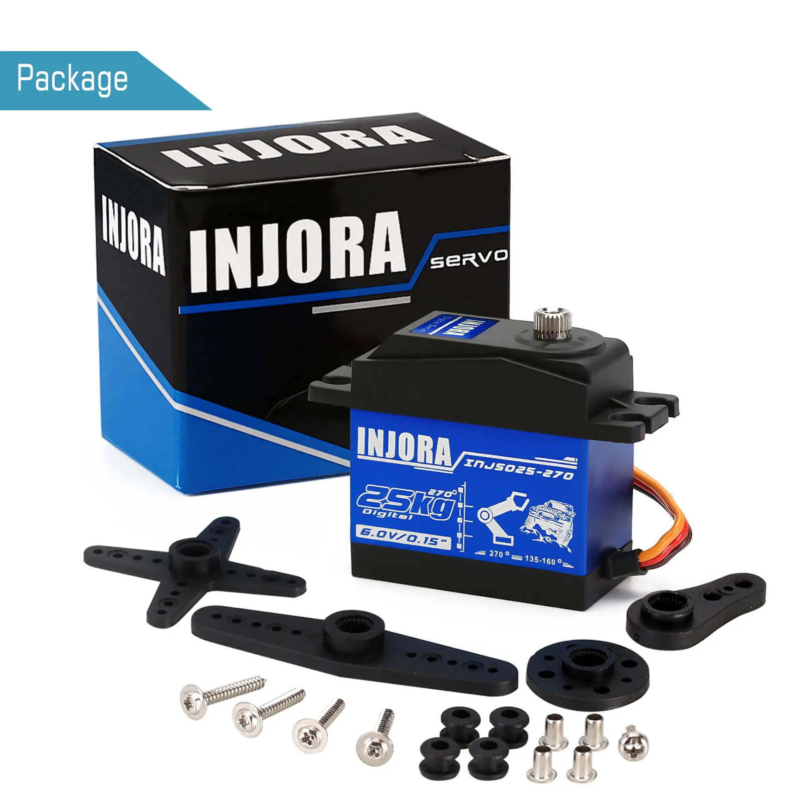 INJORA INJS025 INJS035 Digital Servo 25KG 35KG Large Torque Waterproof Servos for RC Car Crawler SCX10 Truck Robot Upgrade Parts