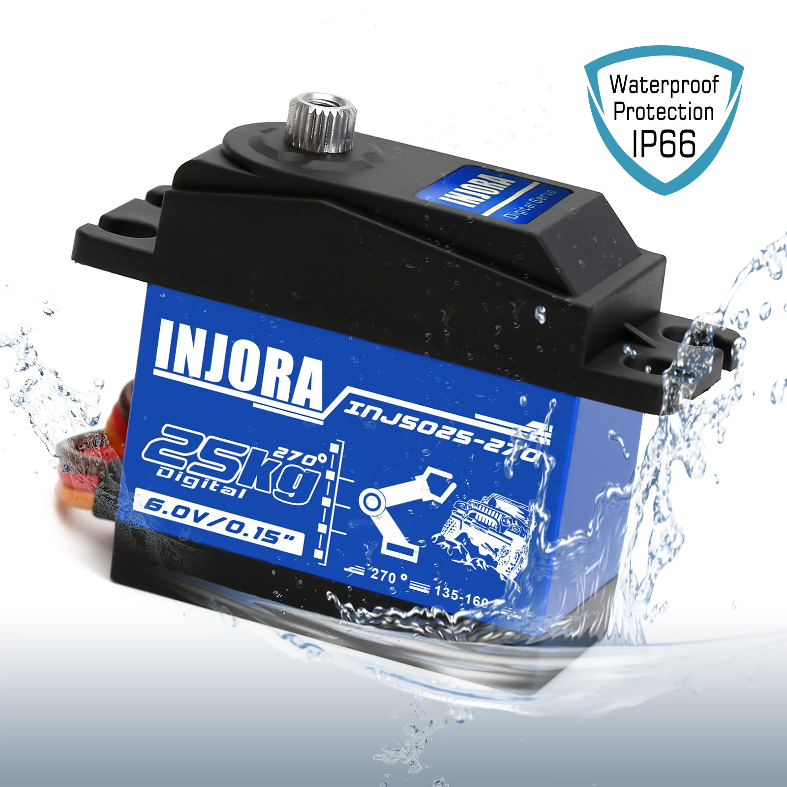 INJORA INJS025 INJS035 Digital Servo 25KG 35KG Large Torque Waterproof Servos for RC Car Crawler SCX10 Truck Robot Upgrade Parts