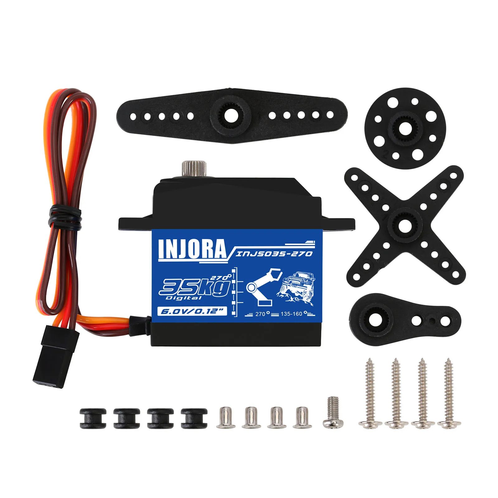 INJORA INJS025 INJS035 Digital Servo 25KG 35KG Large Torque Waterproof Servos for RC Car Crawler SCX10 Truck Robot Upgrade Parts