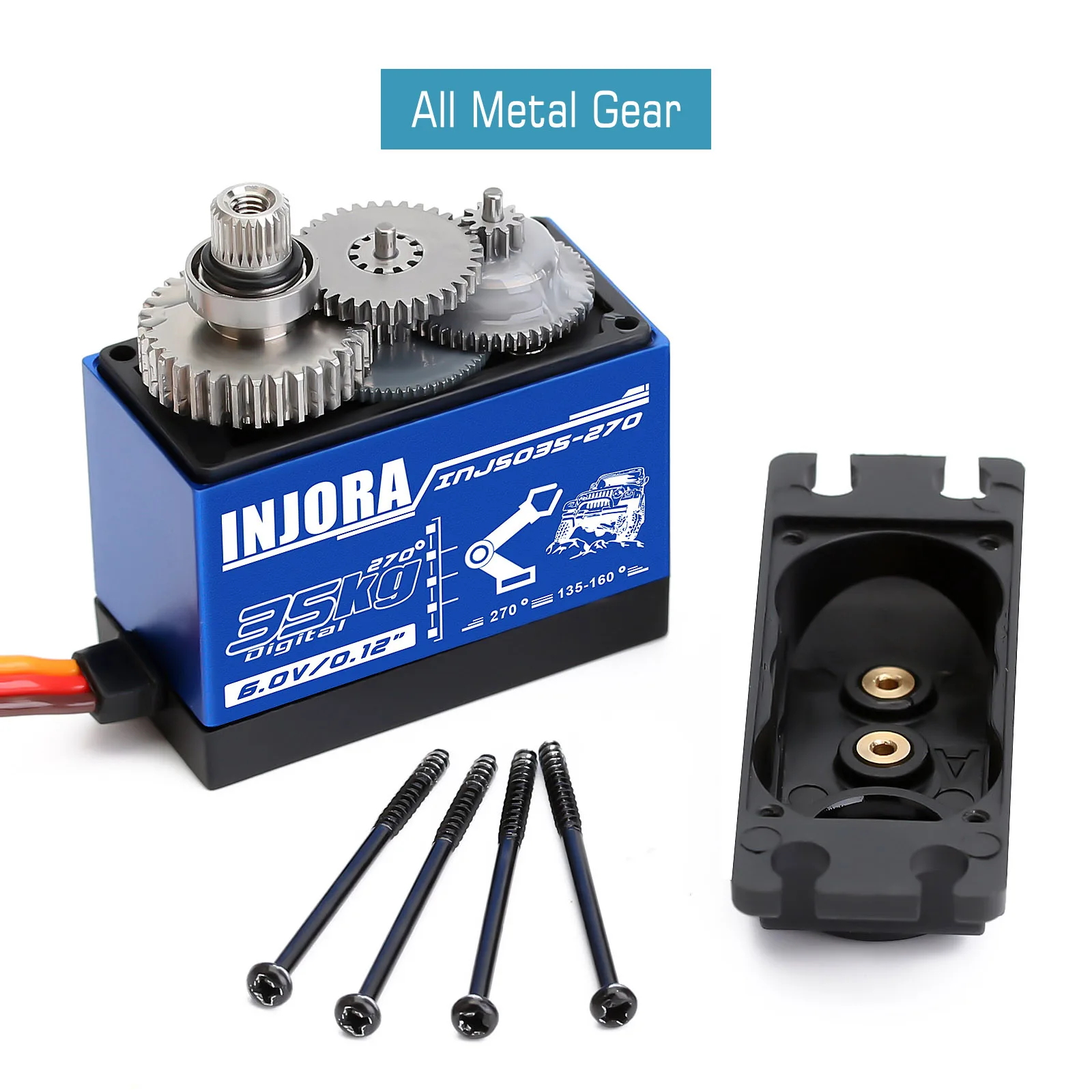 INJORA INJS025 INJS035 Digital Servo 25KG 35KG Large Torque Waterproof Servos for RC Car Crawler SCX10 Truck Robot Upgrade Parts