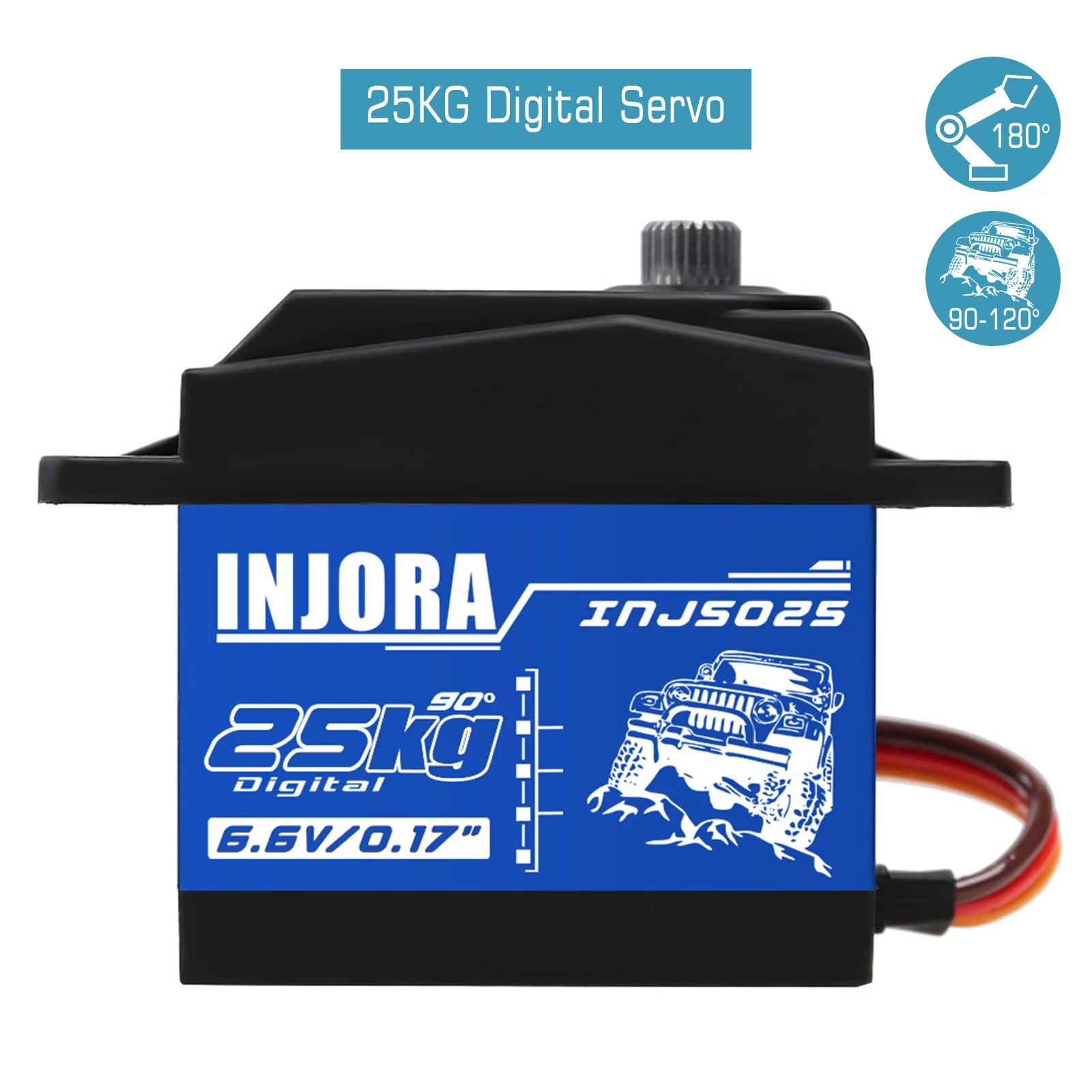 INJORA INJS025 INJS035 Digital Servo 25KG 35KG Large Torque Waterproof Servos for RC Car Crawler SCX10 Truck Robot Upgrade Parts