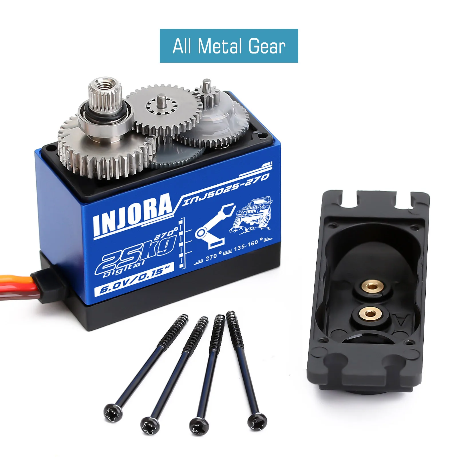INJORA INJS025 INJS035 Digital Servo 25KG 35KG Large Torque Waterproof Servos for RC Car Crawler SCX10 Truck Robot Upgrade Parts