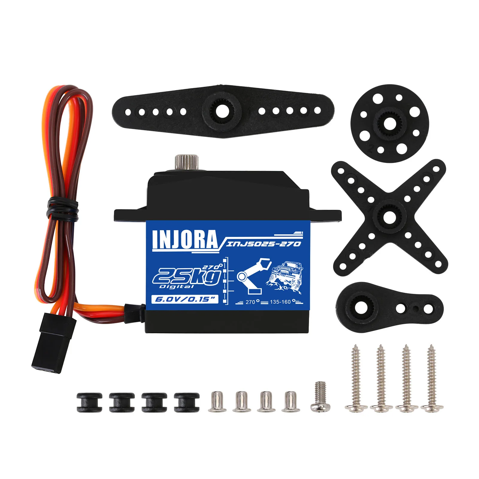 INJORA INJS025 INJS035 Digital Servo 25KG 35KG Large Torque Waterproof Servos for RC Car Crawler SCX10 Truck Robot Upgrade Parts