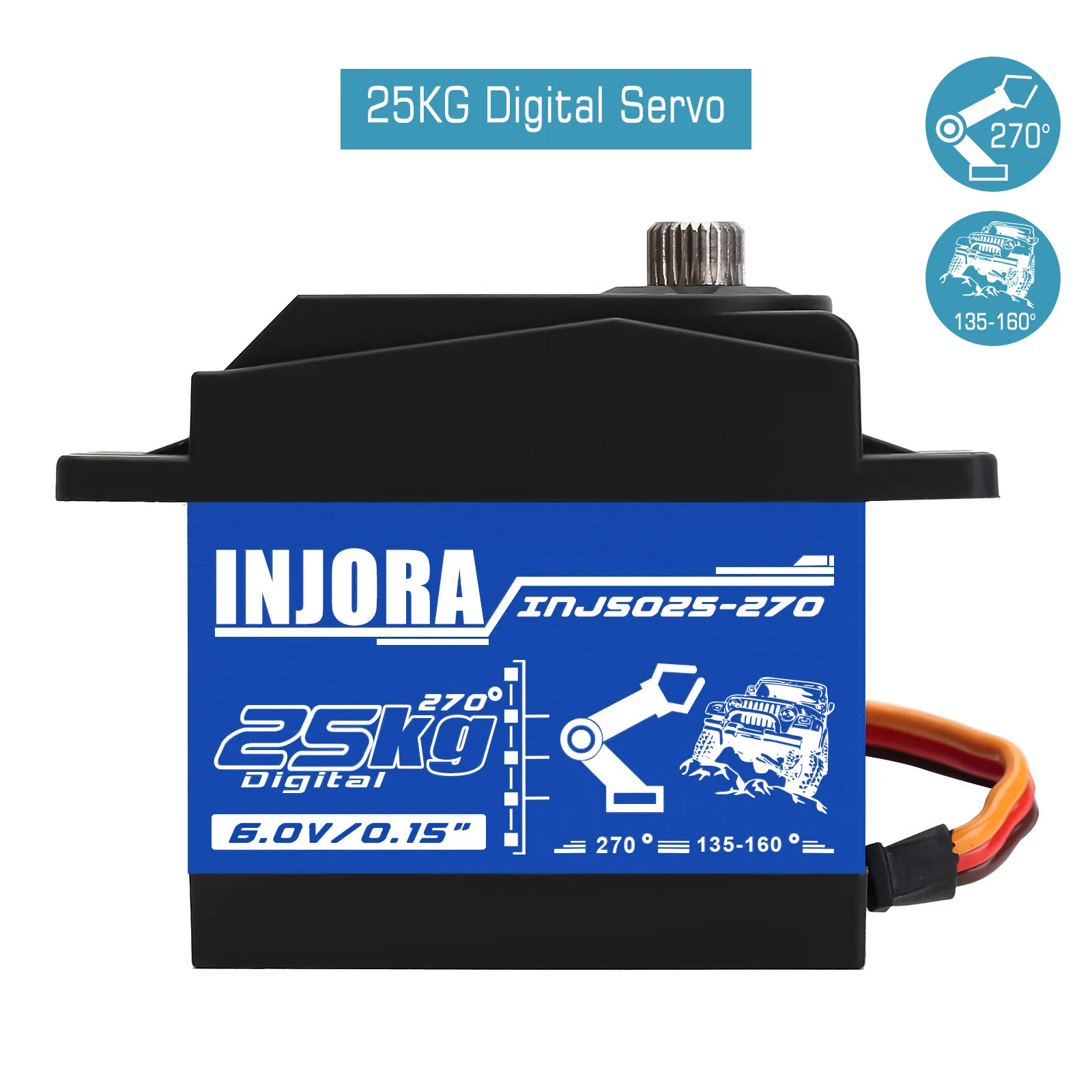INJORA INJS025 INJS035 Digital Servo 25KG 35KG Large Torque Waterproof Servos for RC Car Crawler SCX10 Truck Robot Upgrade Parts