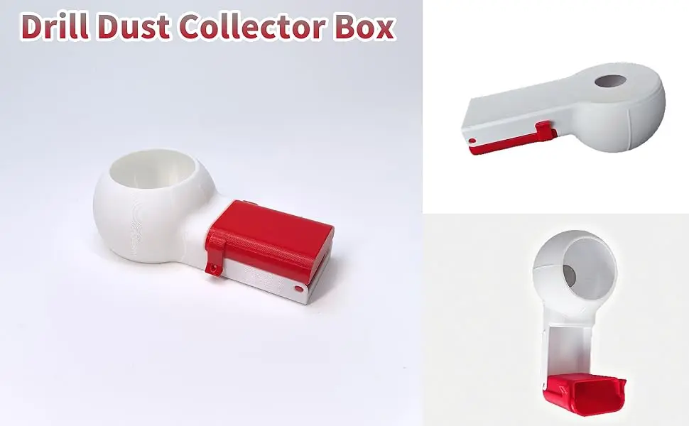 Drill Dust Collector Box 3D Printed Drill Dust Collection Mess-Free Wall Drilling Compatible with Most Drill Bits