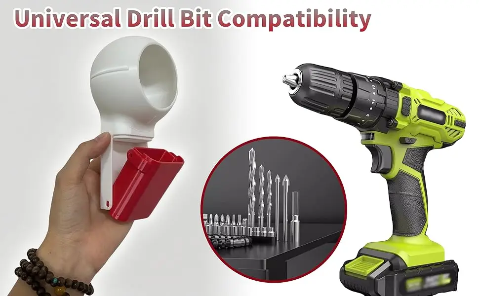Drill Dust Collector Box 3D Printed Drill Dust Collection Mess-Free Wall Drilling Compatible with Most Drill Bits