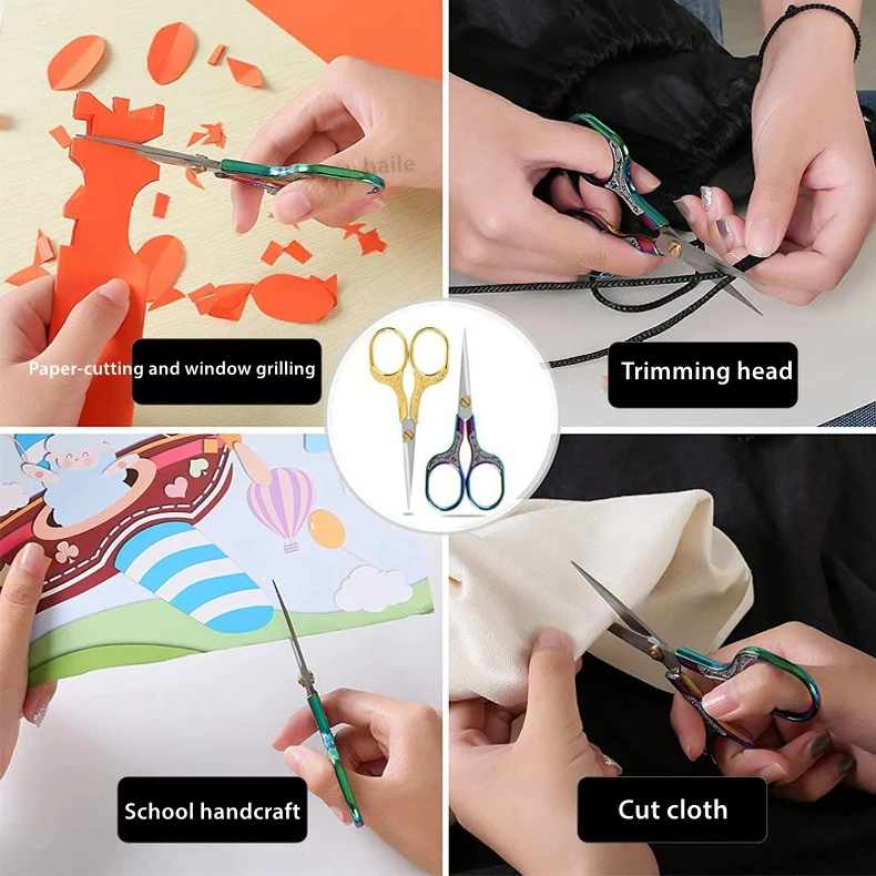 1/3Pcs Stainless Steel Vintage Scissors Sewing Fabric Cutter Embroidery Tailor Thread Scissor Tools for Sewing Shears Small