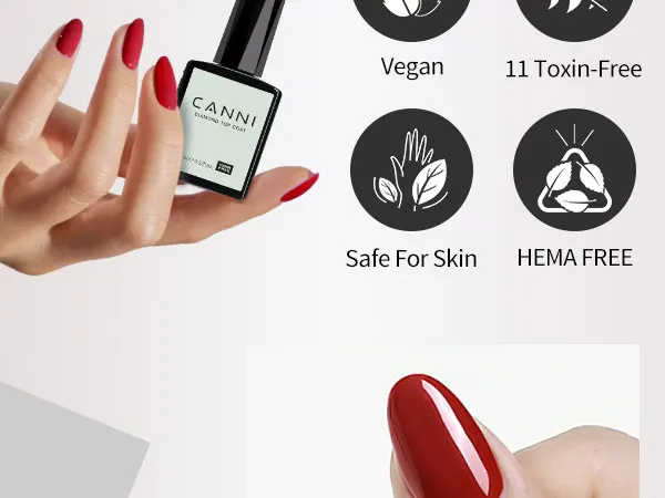 CANNI HEMA/TPO FREE 9ML Primer Base Coat Topcoat and Color Gel Polish Base Soak Off UV LED Fast Dry Nail Liquid Manicure Gel DIY