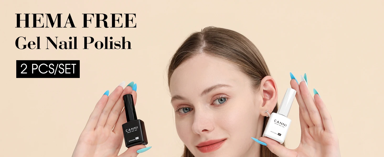 CANNI HEMA/TPO FREE 9ML Primer Base Coat Topcoat and Color Gel Polish Base Soak Off UV LED Fast Dry Nail Liquid Manicure Gel DIY