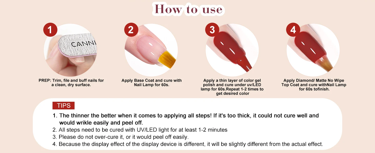 CANNI HEMA/TPO FREE 9ML Primer Base Coat Topcoat and Color Gel Polish Base Soak Off UV LED Fast Dry Nail Liquid Manicure Gel DIY
