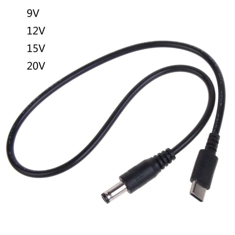 DXAB UsbC TypeC to DC5.5x2.1mm 9V 12V 15V 20V PD Trigger Power Cable Converter 3A