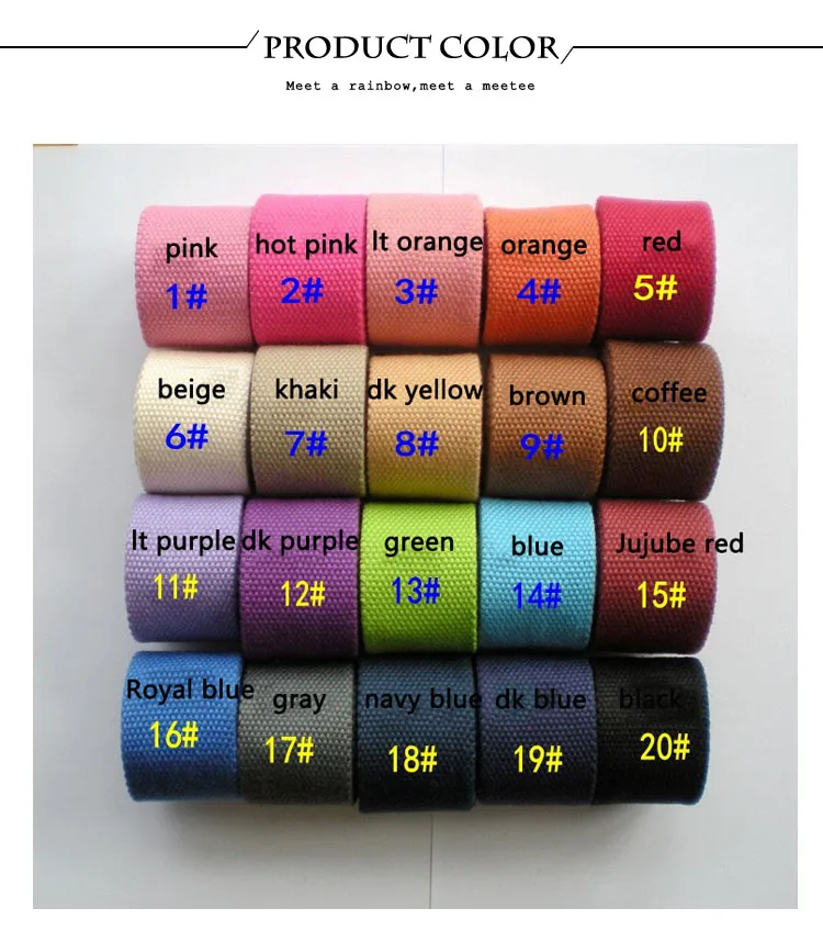 5M 20/25/32/38/50mm 2mm Thick Webbing Polyester Cotton Canvas Webbings Ribbon for Backpack Strap Belt Tape Garment Woven Band