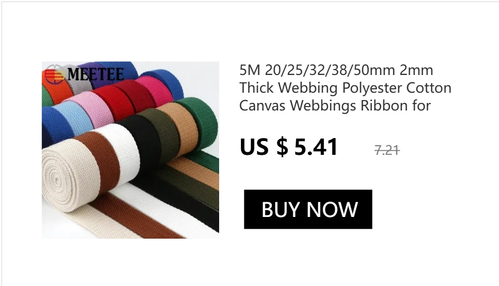 5M 20/25/32/38/50mm 2mm Thick Webbing Polyester Cotton Canvas Webbings Ribbon for Backpack Strap Belt Tape Garment Woven Band