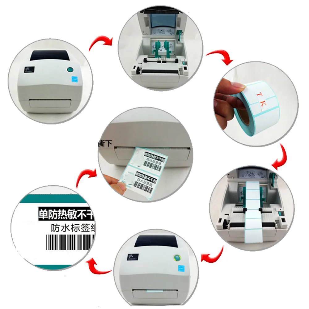 1000/700 Pcs White Adhesive Paper Thermal Label Sticker Paper Supermarket Price Blank Label Direct Print Waterproof Stickers