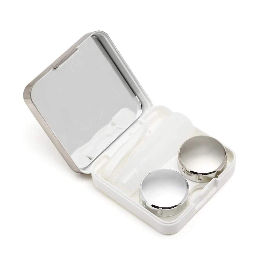 1PC contact lens case square travel portable solid color lens cover container holder storage soaking box fashion accessories
