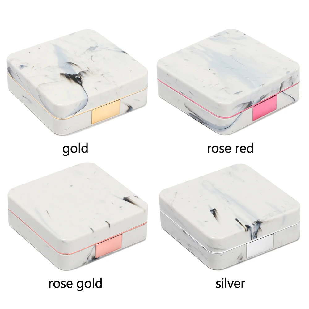 1PC contact lens case square travel portable solid color lens cover container holder storage soaking box fashion accessories