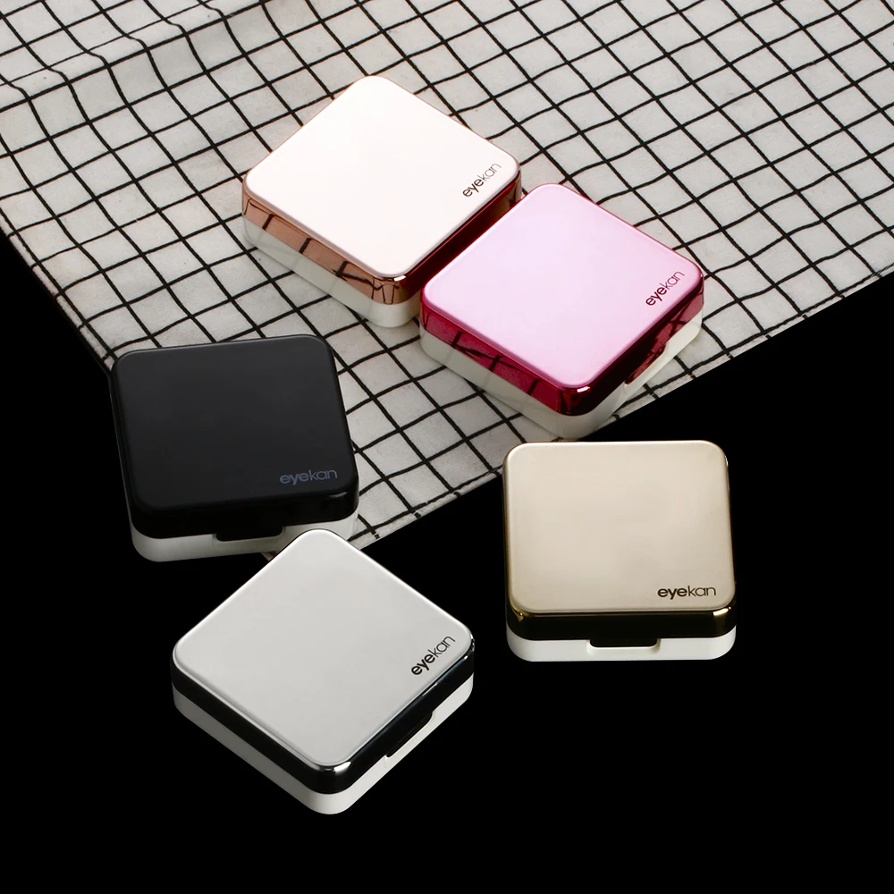 1PC contact lens case square travel portable solid color lens cover container holder storage soaking box fashion accessories