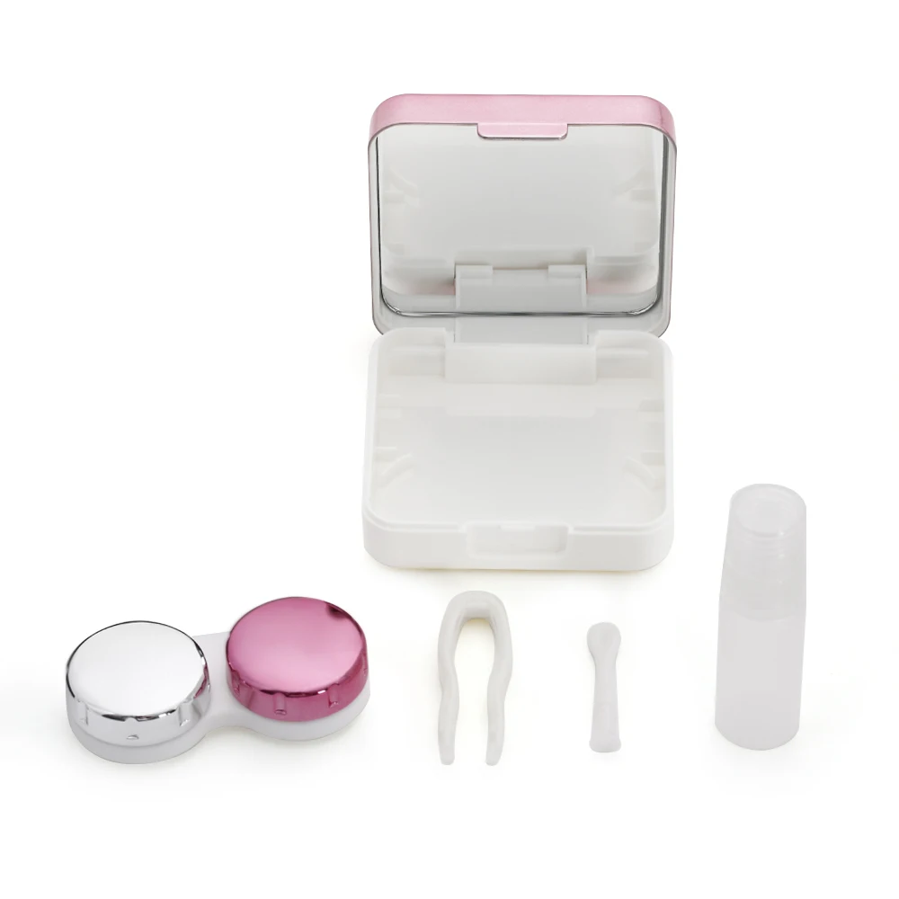 1PC contact lens case square travel portable solid color lens cover container holder storage soaking box fashion accessories