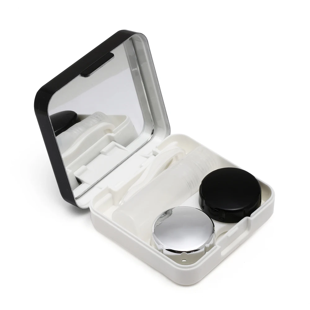 1PC contact lens case square travel portable solid color lens cover container holder storage soaking box fashion accessories
