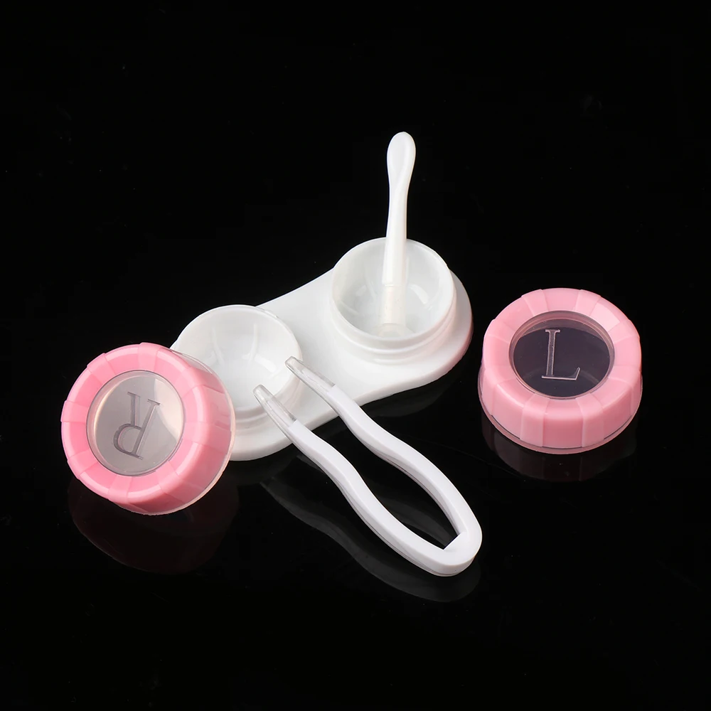 1PC contact lens case square travel portable solid color lens cover container holder storage soaking box fashion accessories