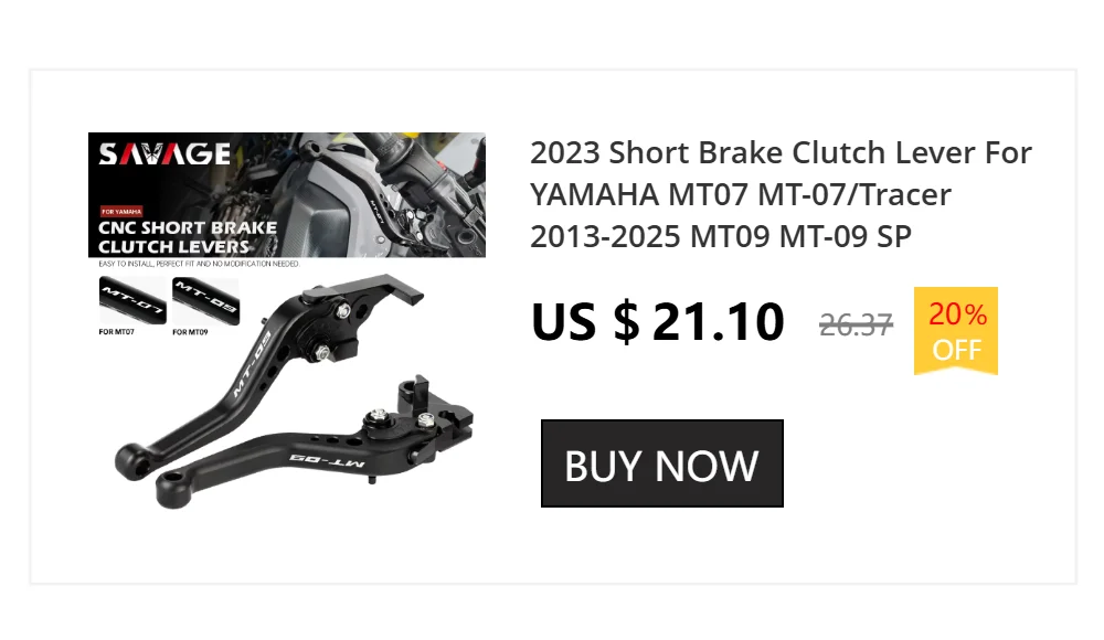 2025 Short Brake Clutch Lever For YAMAHA MT07 MT-07/Tracer 2013-2024 MT09 MT-09 SP Motorcycle Accessories Handles Lever MT 07 09
