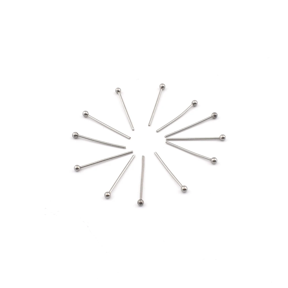 100 Pcs/Lot 15-50mm Stainless Steel Ball Head Pins Diy Handmade Jewelry Earrings Making Headpins Findings Accessories