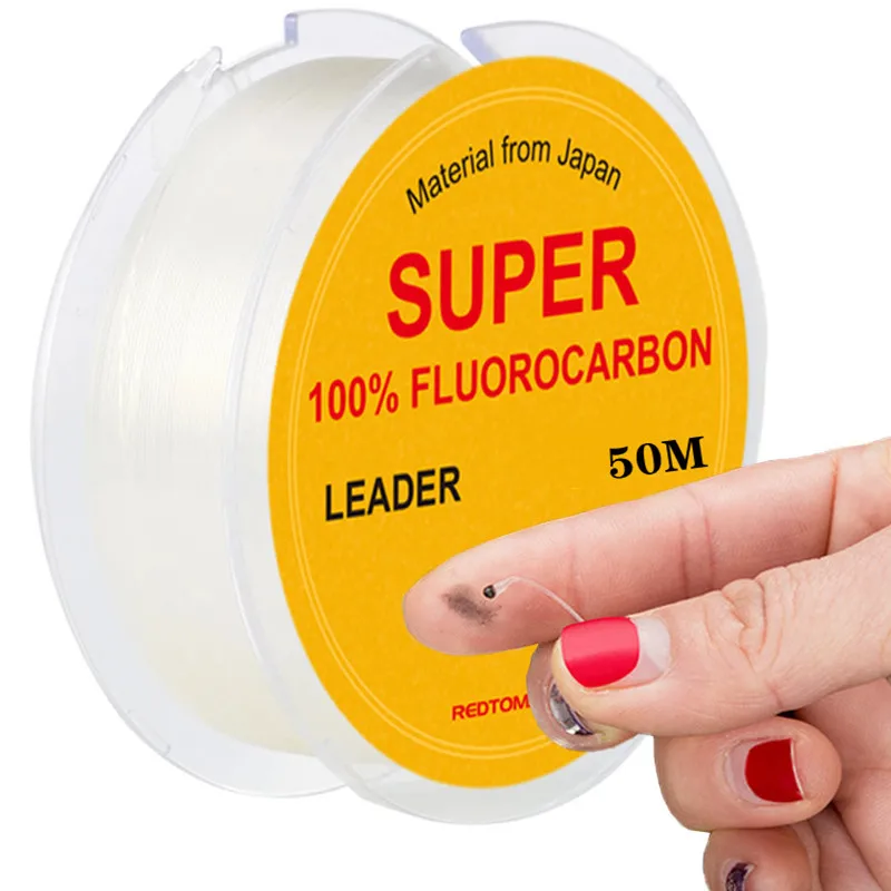 50M Super Strong 100% Fluorocarbon Fishing Line Carbon Fiber Leader Line Salt Sinking Line Pesca Multifilament Fishing Line