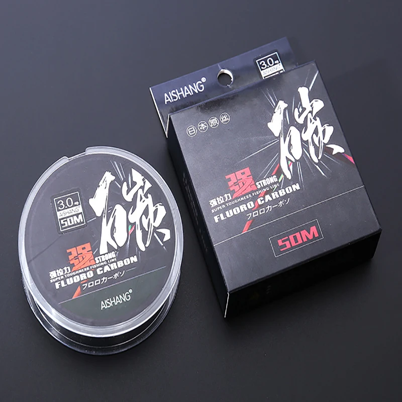 50M Super Strong 100% Fluorocarbon Fishing Line Carbon Fiber Leader Line Salt Sinking Line Pesca Multifilament Fishing Line