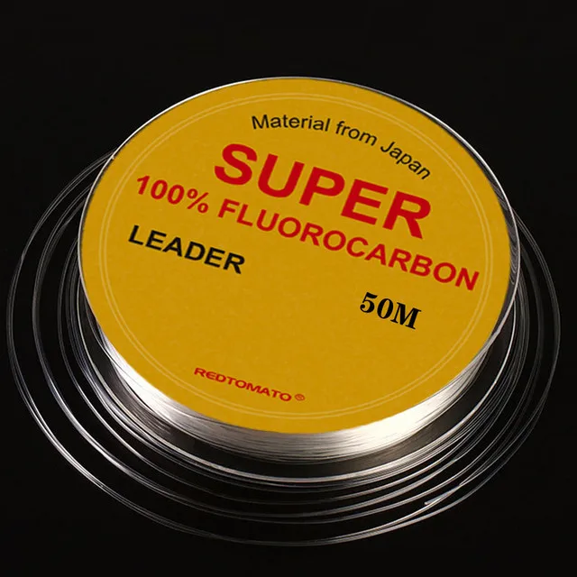 50M Super Strong 100% Fluorocarbon Fishing Line Carbon Fiber Leader Line Salt Sinking Line Pesca Multifilament Fishing Line