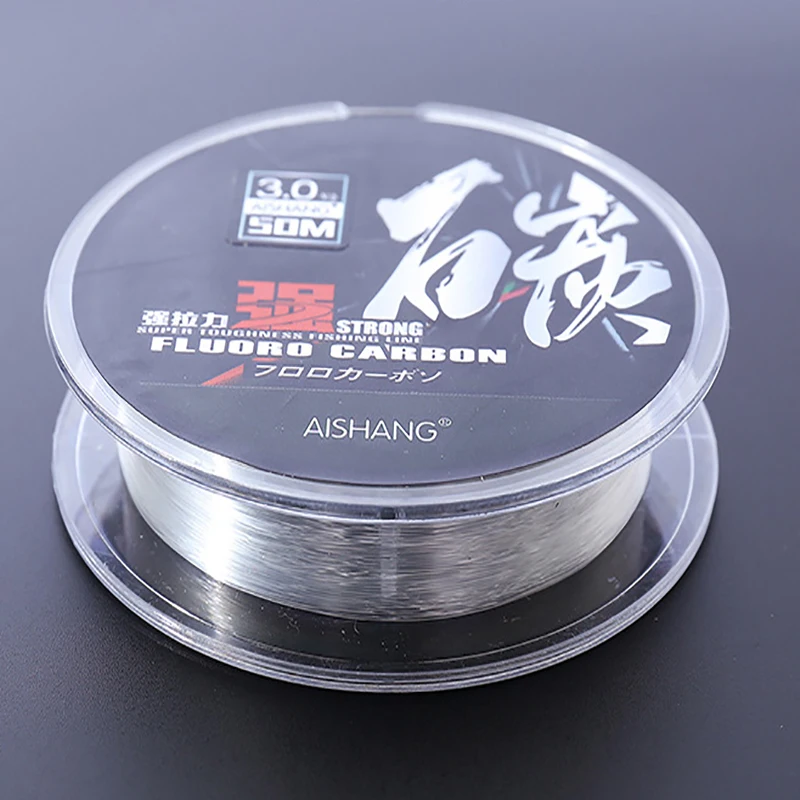 50M Super Strong 100% Fluorocarbon Fishing Line Carbon Fiber Leader Line Salt Sinking Line Pesca Multifilament Fishing Line