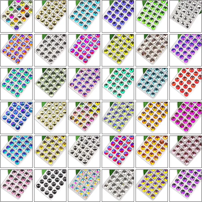 Rivoli Sew on Rhinestones Round Beads Glass Crystal AB Sewing Rhinestone Appliques DIY Sewing Crystal Rhinestones for Needlework