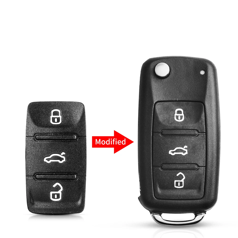 KEYYOU 3 Button Rubber Remote Car Key Pad For Volkswagen VW Golf 7 4 5 Mk4 6 For Skoda Octavia For Seat Leon Ibiza Altea Key Fob