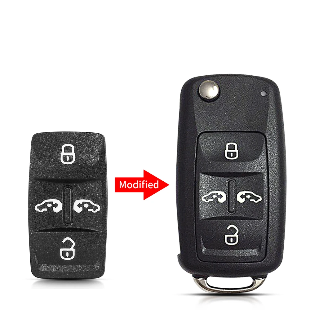 KEYYOU 3 Button Rubber Remote Car Key Pad For Volkswagen VW Golf 7 4 5 Mk4 6 For Skoda Octavia For Seat Leon Ibiza Altea Key Fob