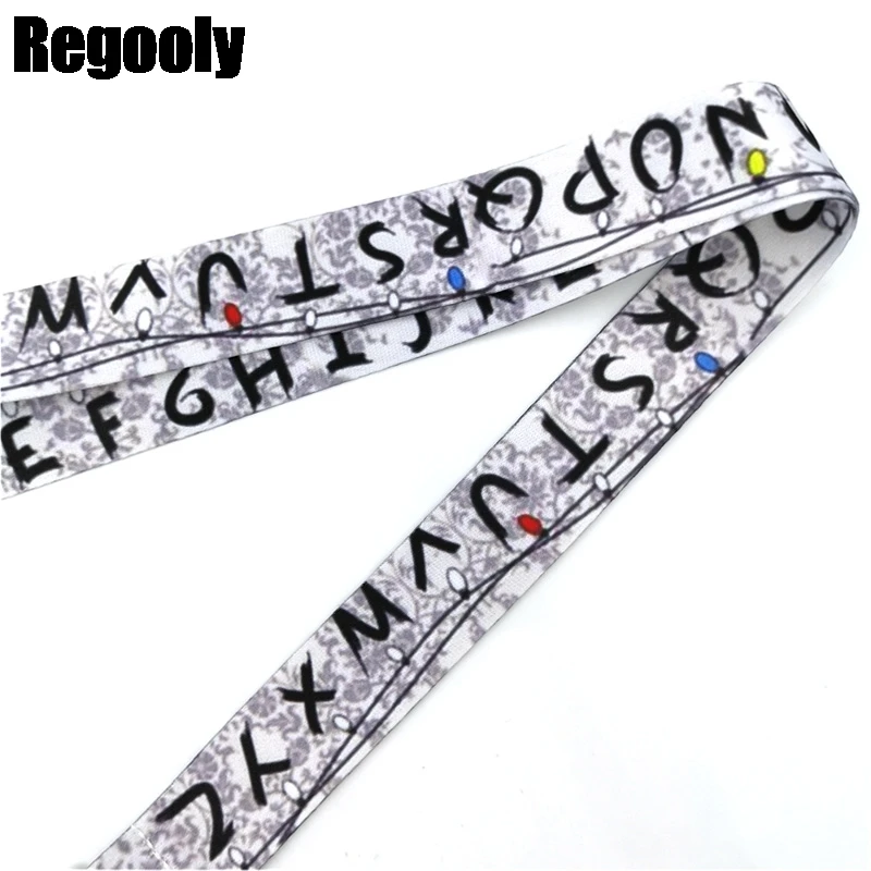 Letters Anime Lanyard Badge Holder ID Card Lanyards Mobile Phone Rope Key Lanyard Neck Straps Keychain Key Ring